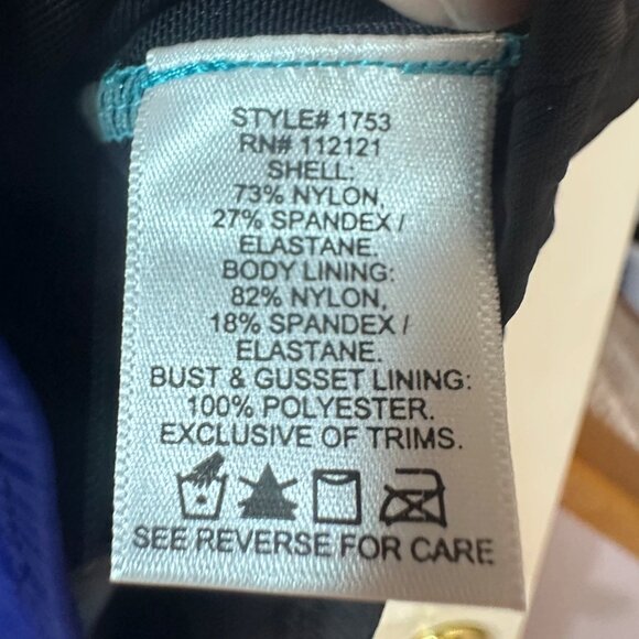 Spanx Love My Assets Colorblock Halter Swimsuit – Black & Blue – Size XL - Picture 5 of 12